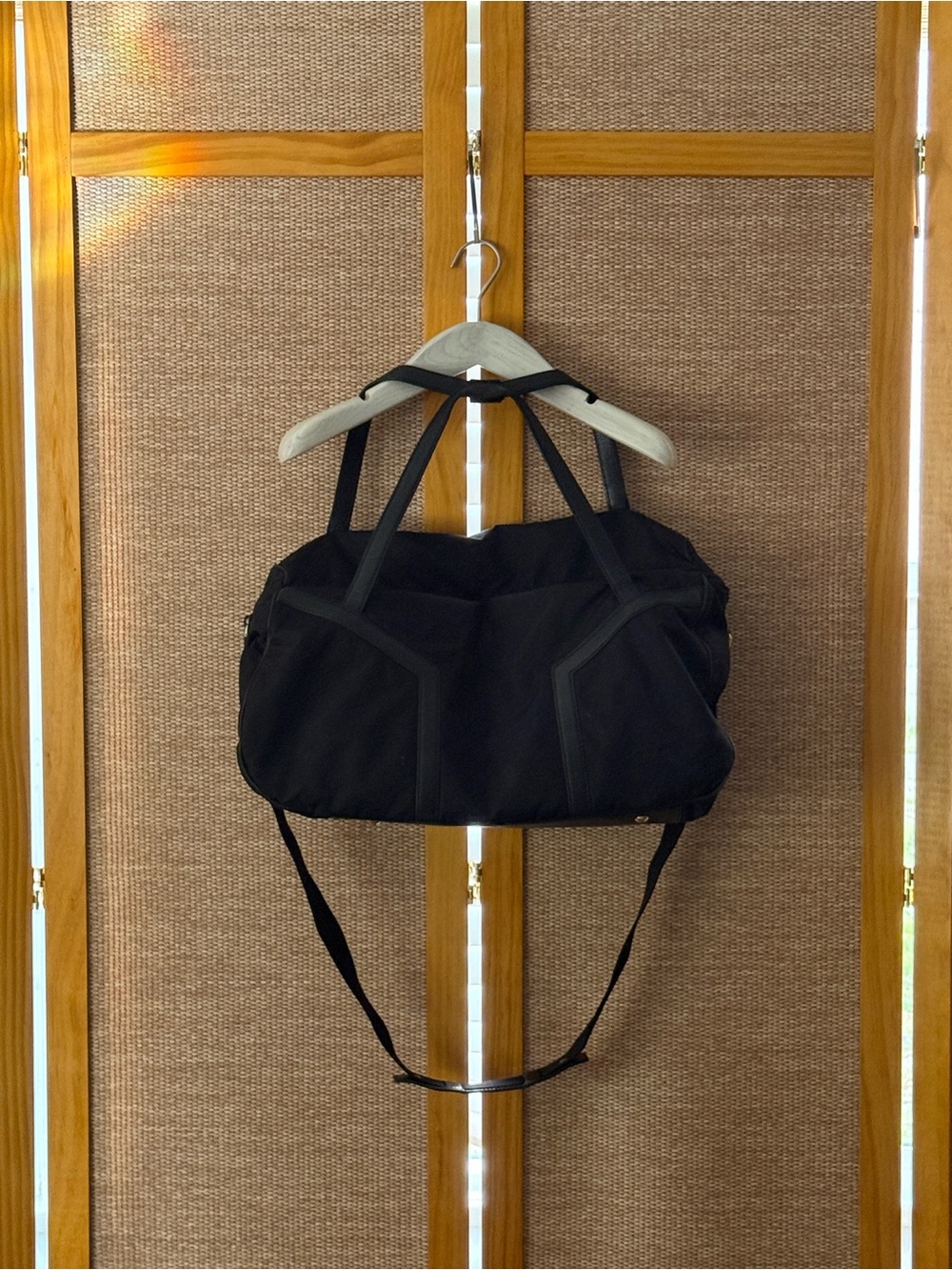 Yves Saint Laurent Black Nylon and Leather Duffel Bag